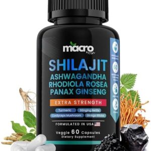 Shilajit Capsule Pure Himalayan Extract Energy Booster and Focus Supplements