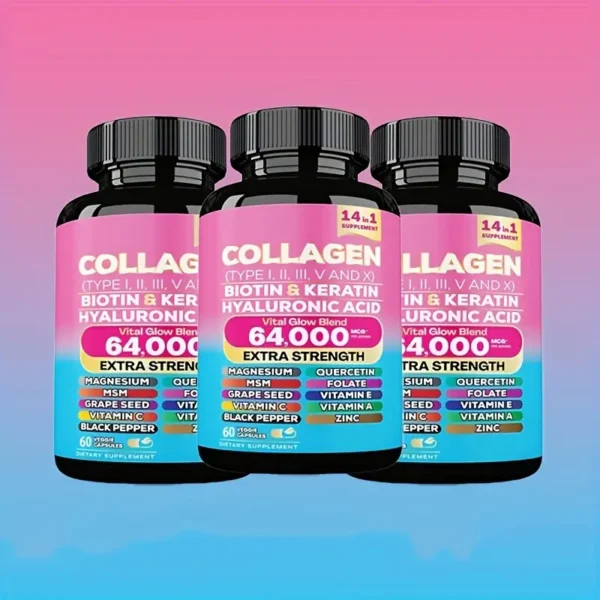 3 in 1 Types I, II, III, V and X - Biotin, Capillary Vitamin, Hyaluronic Acid - Supports - Image 3