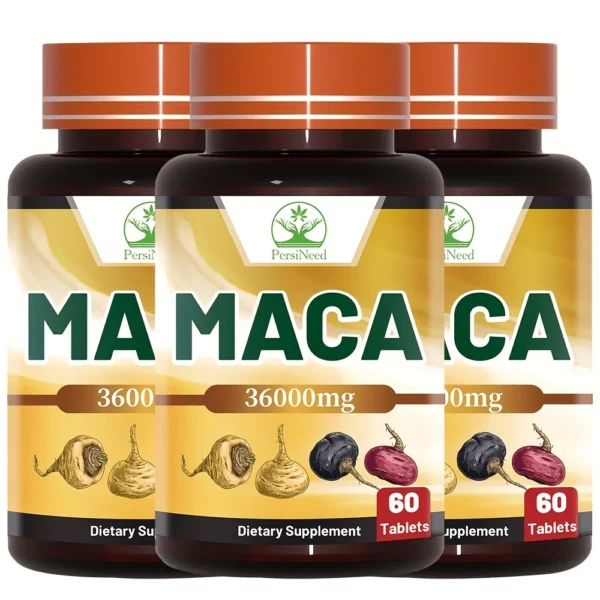 Organic Maca Root Powder Capsules 1000 mg With Ginseng Dietary Supplement - Image 3