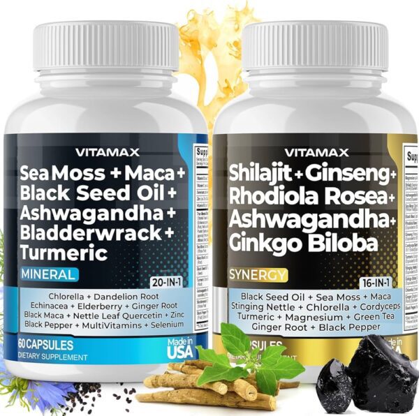 Shilajit Capsule Pure Himalayan With Ashwagandha Panax Ginseng