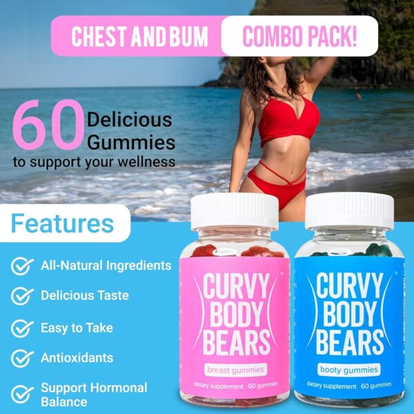 LOCRED Top Support Berry Gummies for Women, 60 Count Each Curvy Body Bears - Image 4