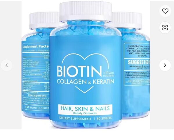 Vegan Apple Vinegar Vitamin C Collagen Biotin Gummies 5000 Dietary Supplement