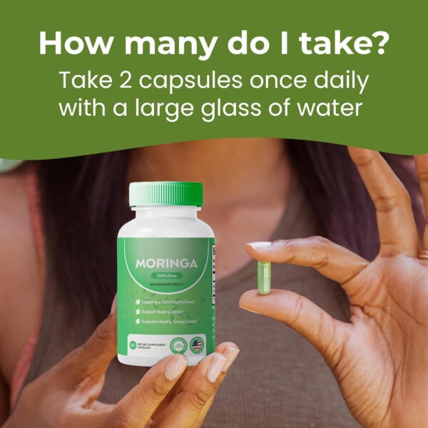 Moringa Powder Capsules Pure Nutrient Rich Natural Green Antioxidant Super - Image 2
