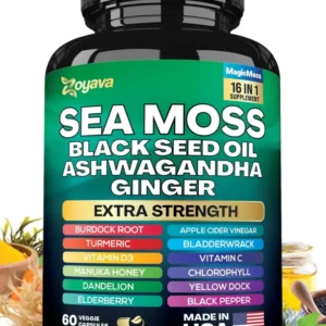 Organic Sea Moss 60 Capsules, Black Seed Oil Bladder Wrack Turmeric