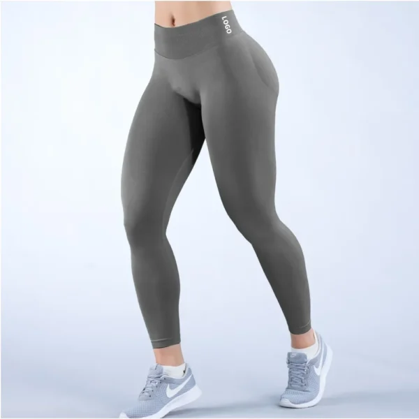 Summer Women Three Waist Gym Yoga Pants High Waist Peach Buttocks Solid Color