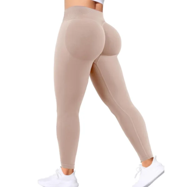 Impact DFYNE Seamless Women Solid Waist Yoga Pants Three-section Waist - Image 12