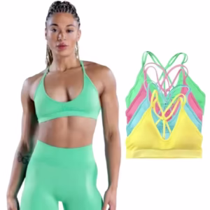 GYM DFYNE 2 Pieces Women's Seamless Yoga Shorts Sets Sportswear Sleeveless Gym