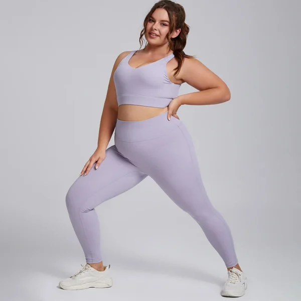Plus Size High Stretch Yoga Leggings Women's Gym Workout Quick Dry Sports - Image 2