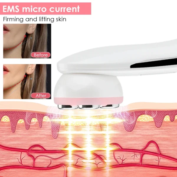 EMS Facial Lift Massager 5 Color LED Facial Beauty Device Microcurrent - Image 4
