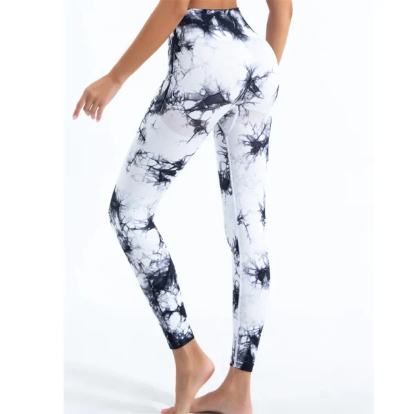 Women's Tie-Dye Seamless Peach Butt High Waist Butt Pants Stretch Fitness Yoga - Image 6