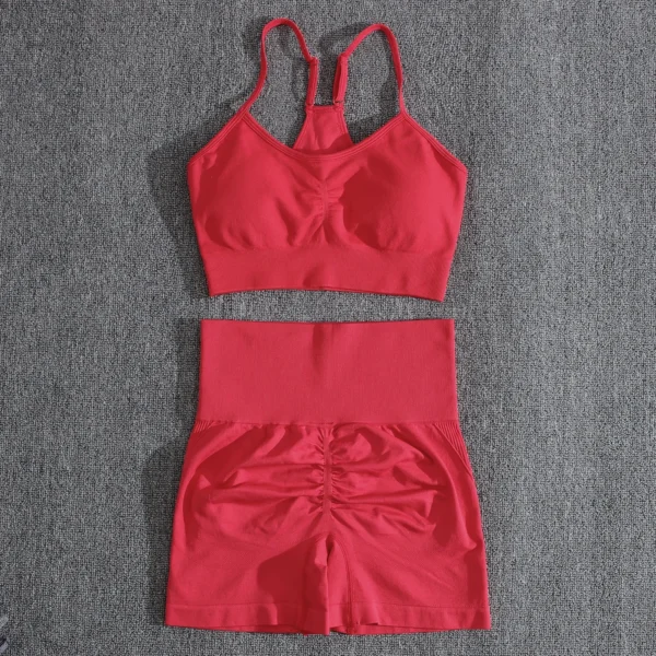 Fitness Yoga Set Women Sports Push Bra Gym Suit High Waist Seamless - Image 6