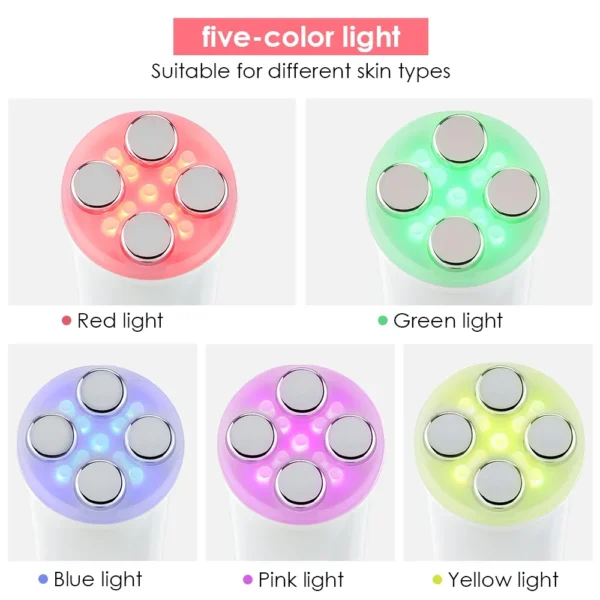 EMS Facial Lift Massager 5 Color LED Facial Beauty Device Microcurrent - Image 6