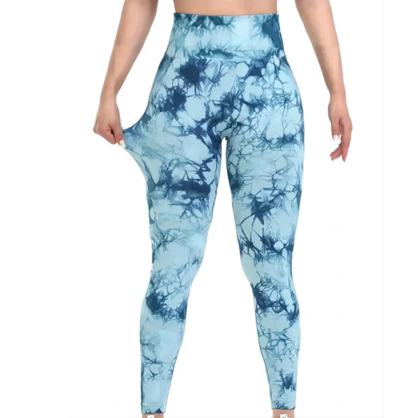 Women's Tie-Dye Seamless Peach Butt High Waist Butt Pants Stretch Fitness Yoga - Image 3