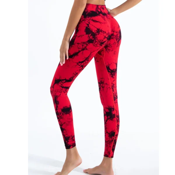 Women's Tie-Dye Seamless Peach Butt High Waist Butt Pants Stretch Fitness Yoga - Image 5