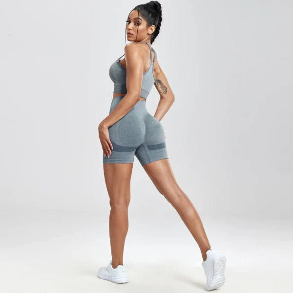 Fitness Yoga Set Women Sports Push Bra Gym Suit High Waist Seamless - Image 4