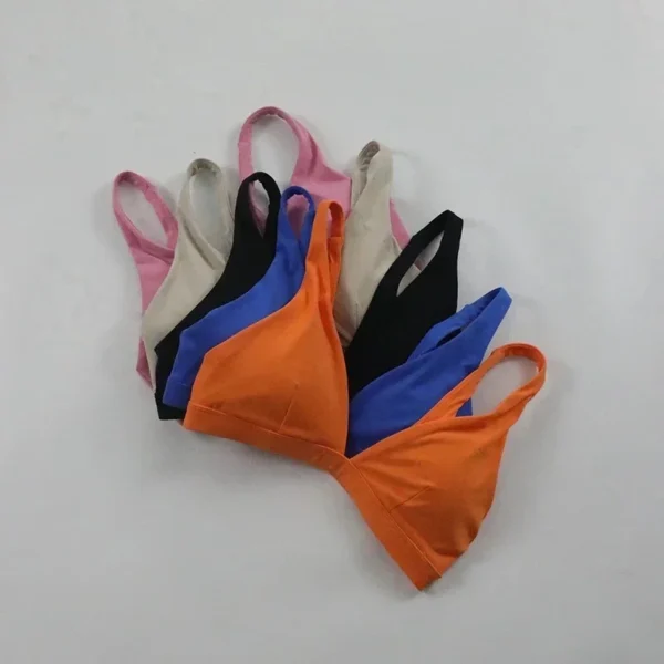 Dfyne Origin Minimal Sports Bra for Women Sexy Deep V-Neck Triangle Yoga Bra - Image 2