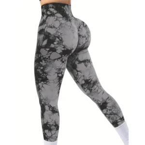 Women's Tie-Dye Seamless Peach Butt High Waist Butt Pants Stretch Fitness Yoga
