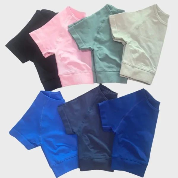 DFYNE 2PCS Impact Yoga Set Women Crop Top Short Sleeve+ Scrunch Sports - Image 5