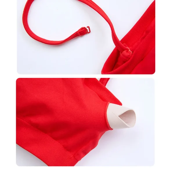 2Pcs Pad Seamless Strapless Sports Bra Yoga Set Female Workout Shorts - Image 6
