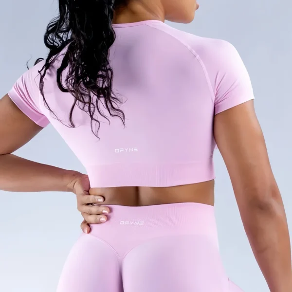 Impact Crop Top DFYNE Women's Short Sleeve Yoga Top Shirts - Image 5