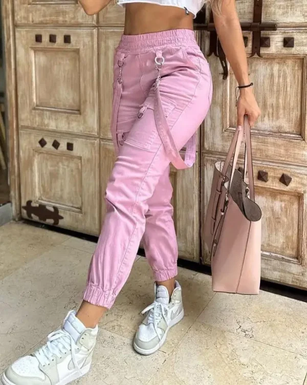 Women's Cargo Pants Casual Trousers 2023 New Solid Color Trend Street