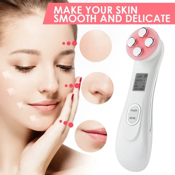 EMS Facial Lift Massager 5 Color LED Facial Beauty Device Microcurrent - Image 3